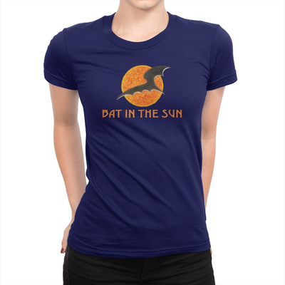 Bat In The Sun Logo - Ladies T-Shirt Navy