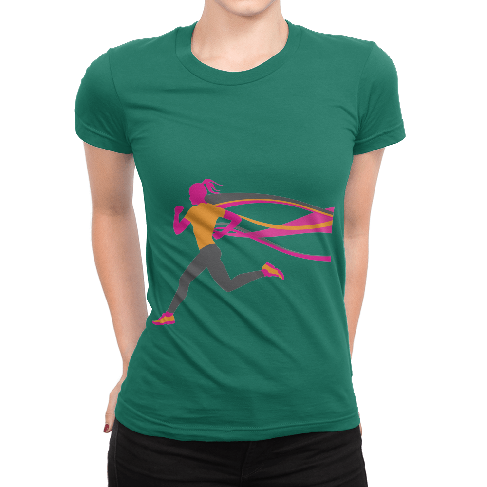 Female Runner - Ladies T-Shirt Kelly