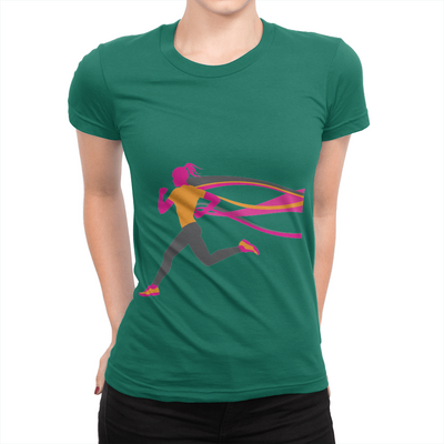 Female Runner - Ladies T-Shirt Kelly