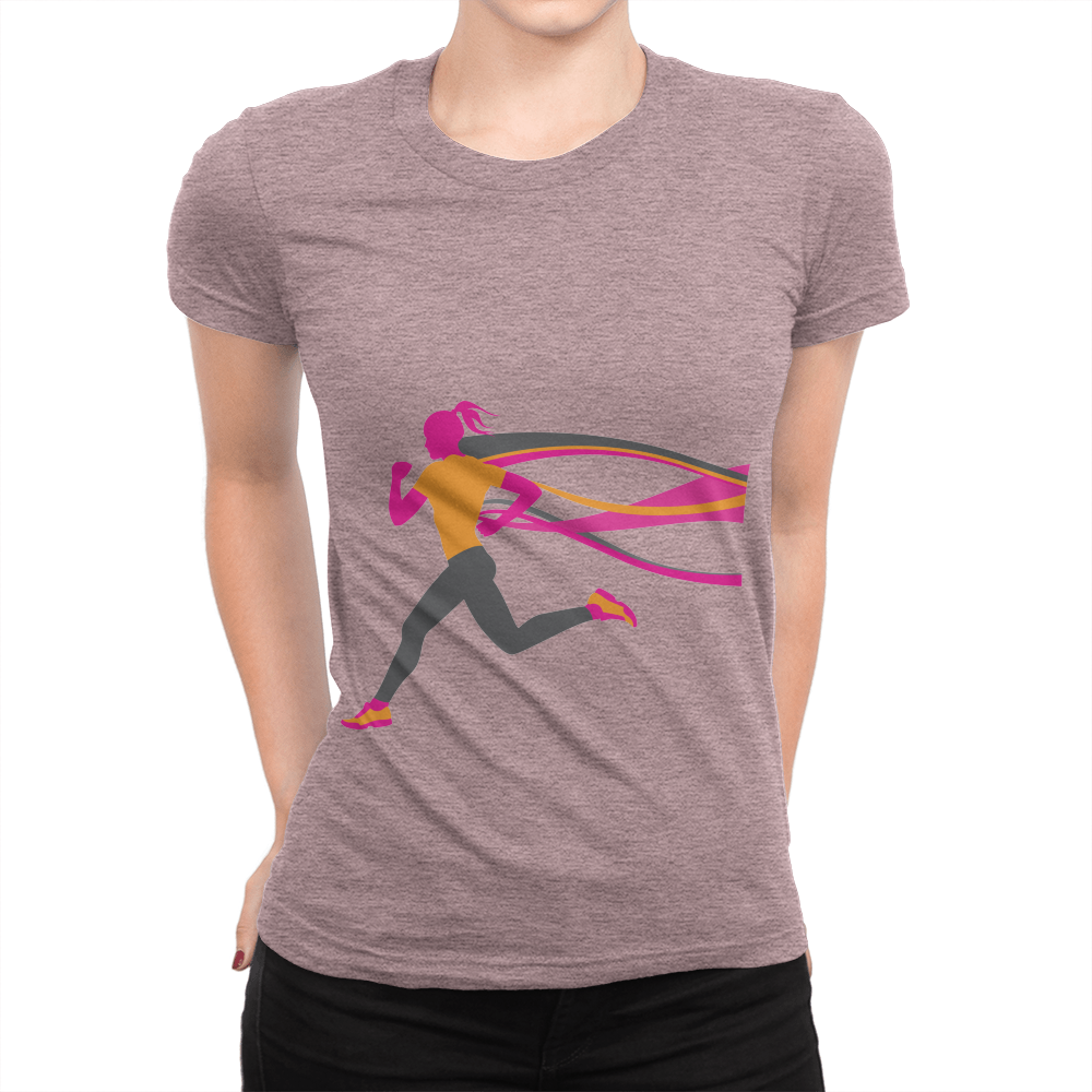 Female Runner - Ladies T-Shirt Heather Pink