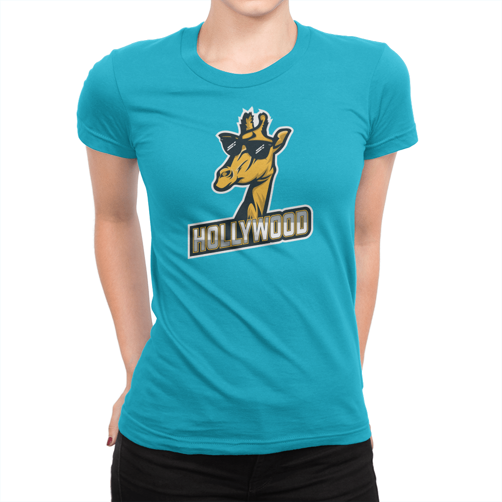 London Hollywood Giraffe - Ladies T-Shirt Turquoise