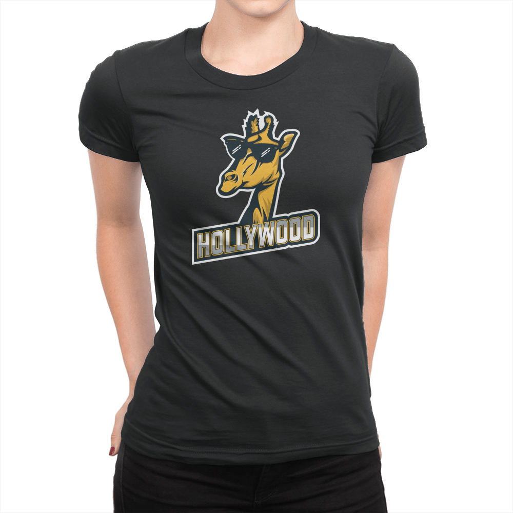 London Hollywood Giraffe - Ladies T-Shirt Black