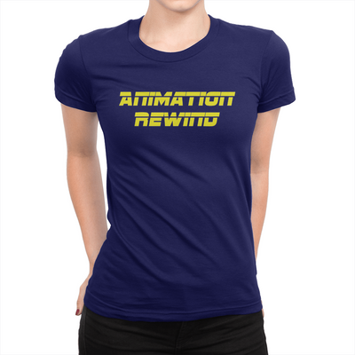 Animation Rewind - Ladies T-Shirt Navy