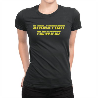 Animation Rewind - Ladies T-Shirt Black
