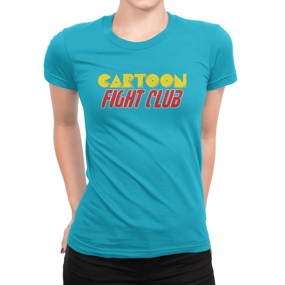 Cartoon Fight Club - Ladies T-Shirt Turquoise