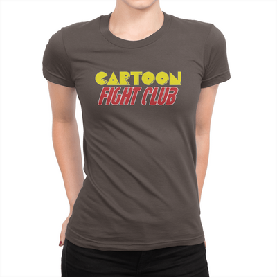 Cartoon Fight Club - Ladies T-Shirt Chocolate
