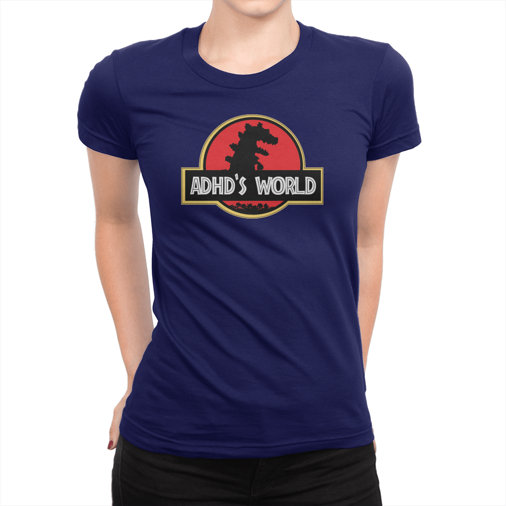 ADHD's World - Ladies T-Shirt Navy