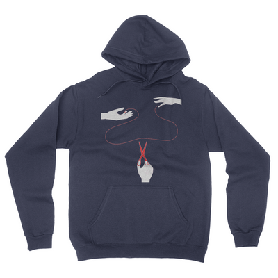The Red String of Fate - Unisex Pullover Hoodie Navy