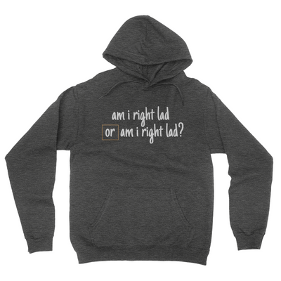 Am I Right Lad or Am I Right Lad - Unisex Pullover Hoodie Dark Heather