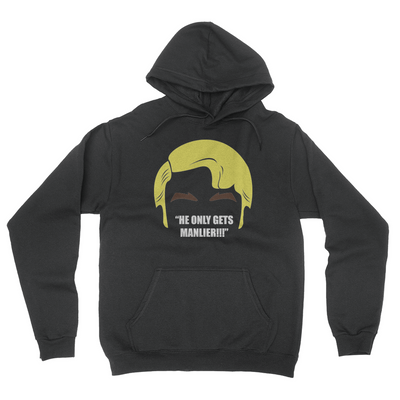 He Only Gets Manlier - Unisex Pullover Hoodie Black