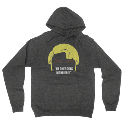 He Only Gets Manlier - Unisex Pullover Hoodie Dark Heather