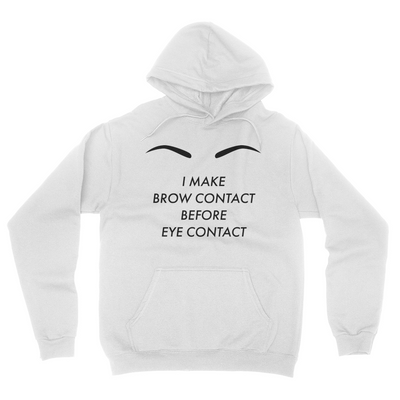 Brow Contact - Unisex Pullover Hoodie White
