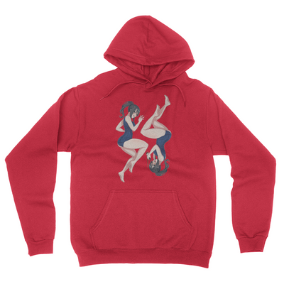Two Sides Swimsuit - Unisex Pullover Hoodie Red
