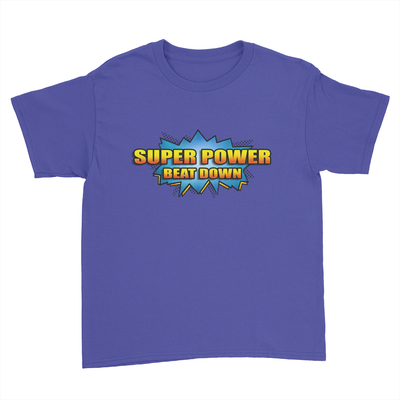 Super Power Beat Down - Kids Youth T-Shirt Royal Blue
