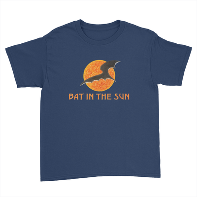 Bat In The Sun Logo - Kids Youth T-Shirt Navy