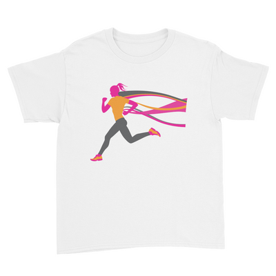 Female Runner - Kids Youth T-Shirt White