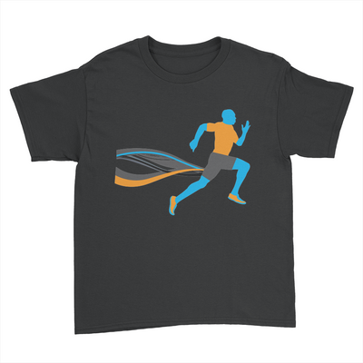 Male Runner - Kids Youth T-Shirt Black