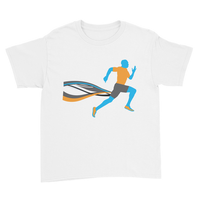 Male Runner - Kids Youth T-Shirt White