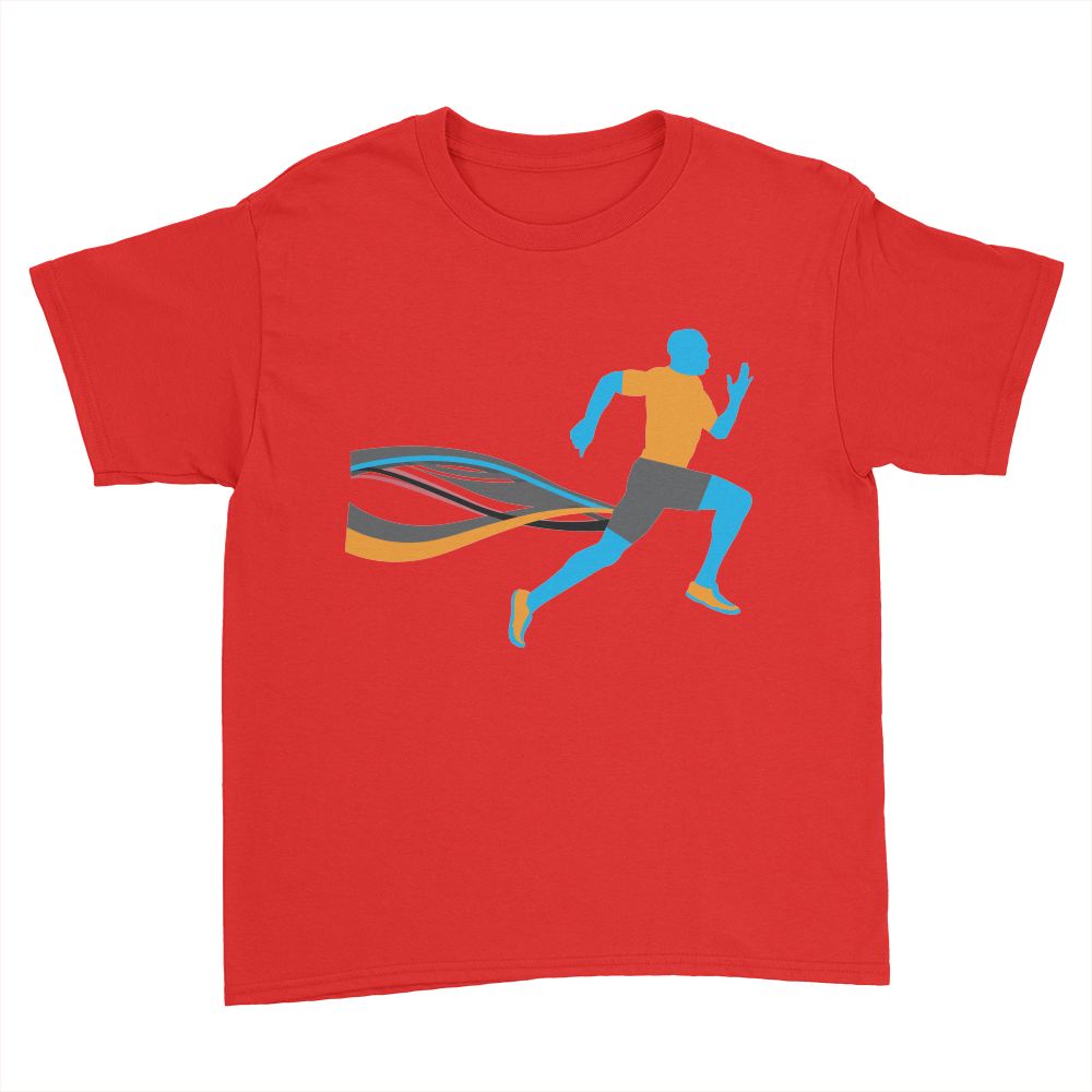 Male Runner - Kids Youth T-Shirt Red