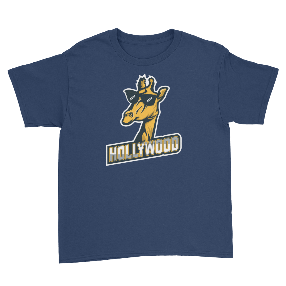 London Hollywood Giraffe - Kids Youth T-Shirt Navy