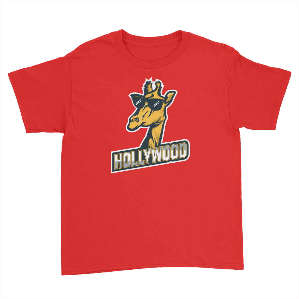 London Hollywood Giraffe - Kids Youth T-Shirt Red