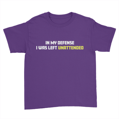 In My Defense - Kids Youth T-Shirt Purple