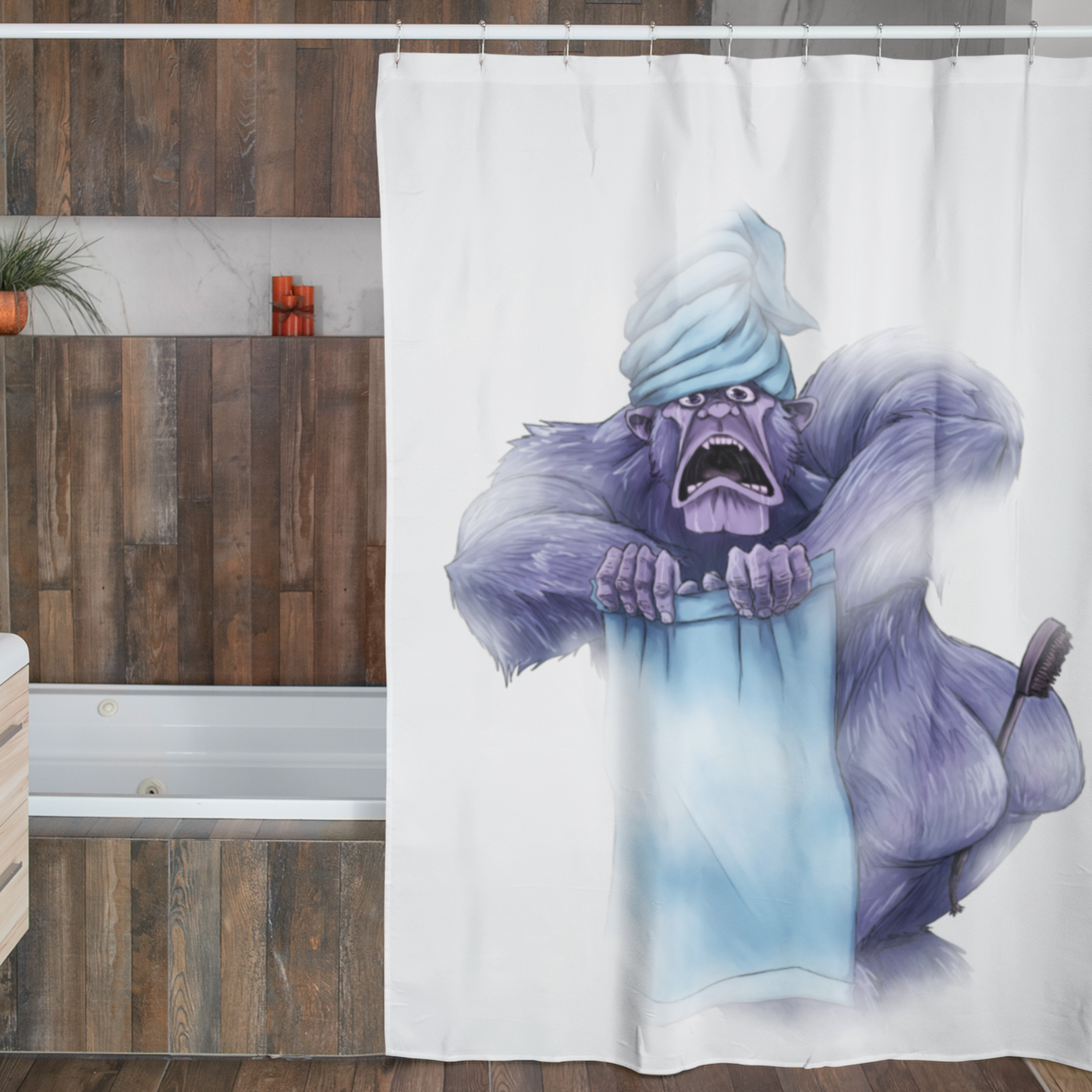 Surprised Ape Shower Curtain
