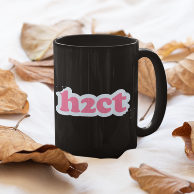 H2CT Black Mug (Pink and Blue Logo)