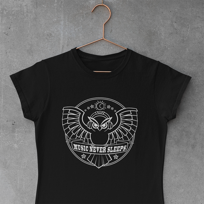 Music Never Sleeps Emblem - Ladies Tshirt
