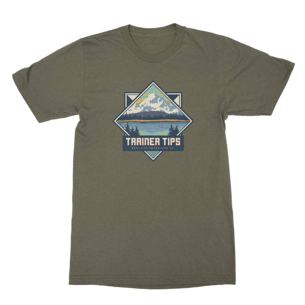 Retro Park Trainer Tips Logo - Unisex T-Shirt Military Green