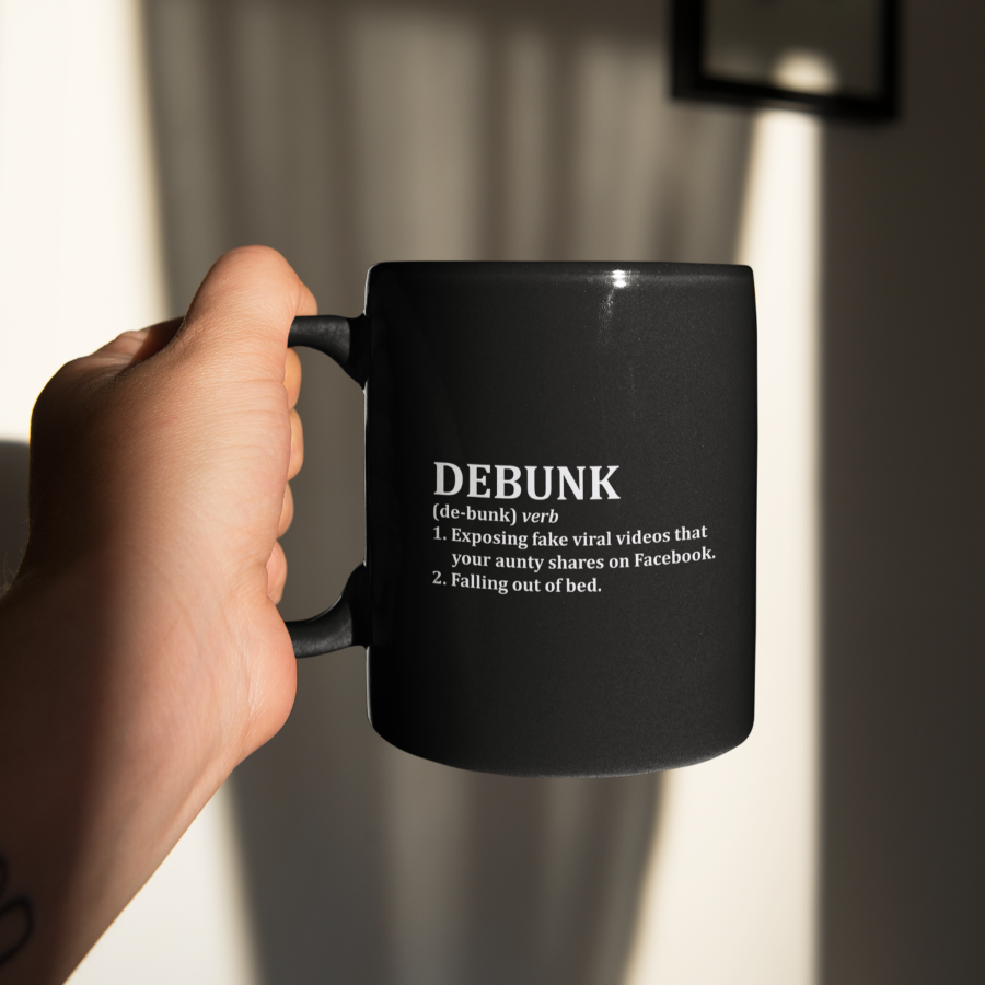 Debunk Definition Black Mug