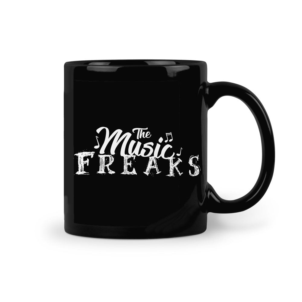 The Music Freaks Black Mug