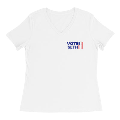 Vote For Seth Ladies V-Neck White